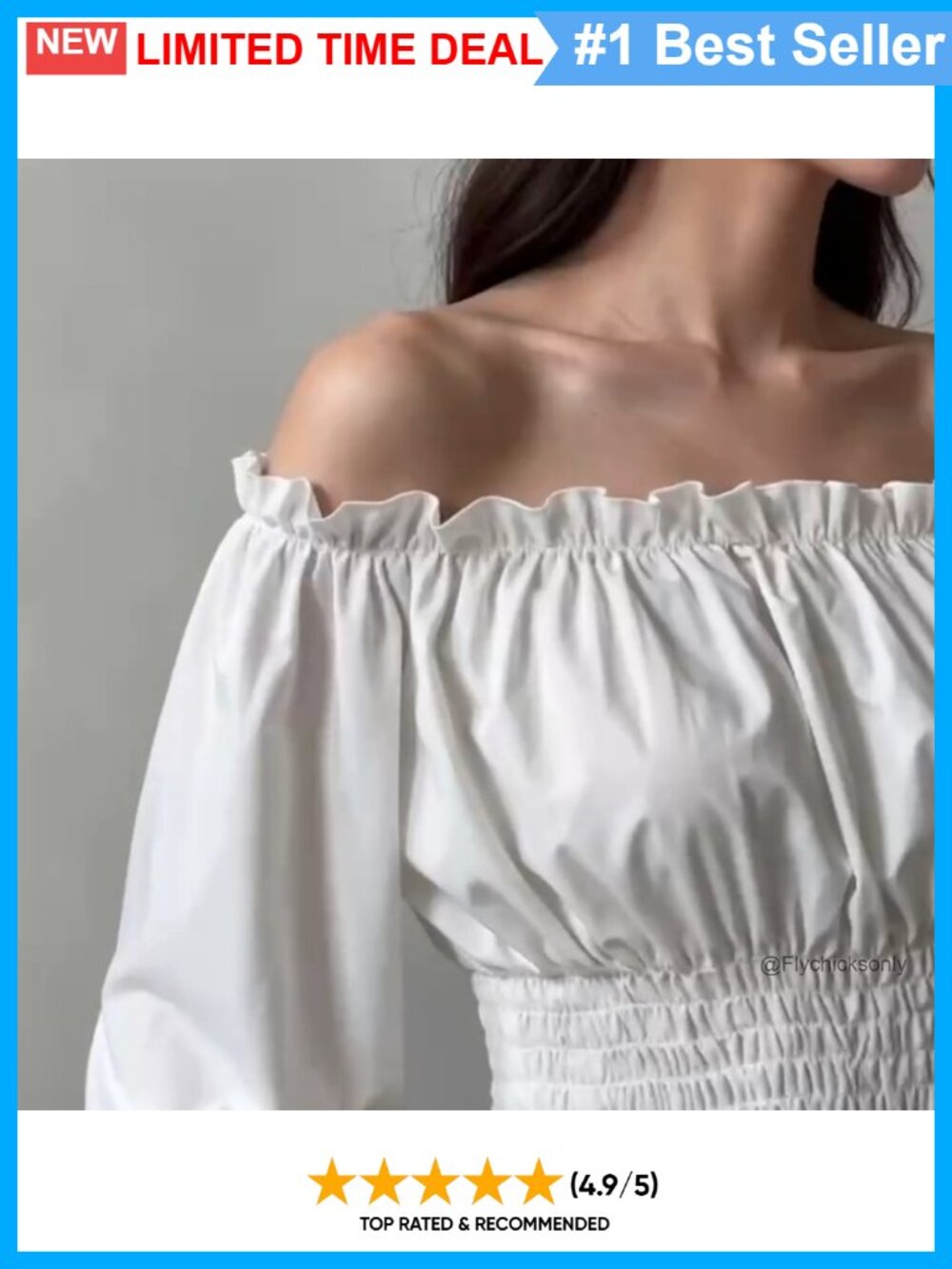 Off Shoulder Peasant Blouse Ruffle Renaissance Pirate Top - Picture 6 of 6